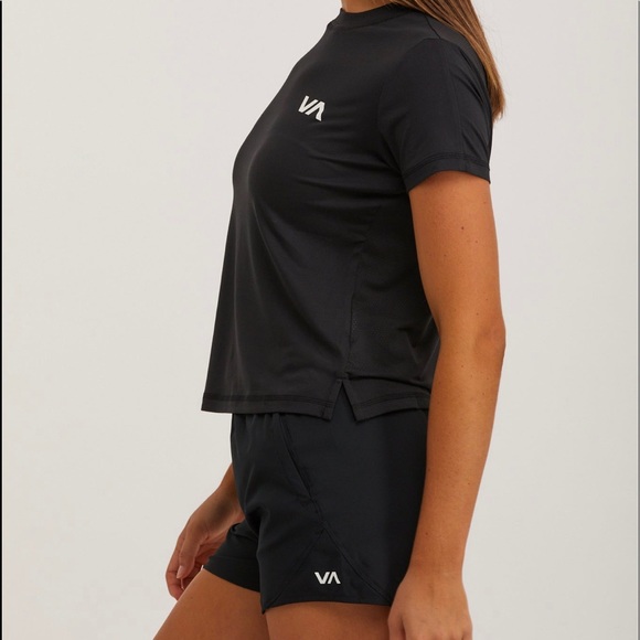 🔆RVCA🔆 WOMENS SHORT SLEEVE TOP SPORT VENT SS VA ESSENTIAL … Top only - Picture 12 of 15